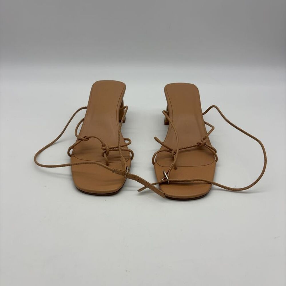 LOQ Tan Strappy Square-Toe Sandal